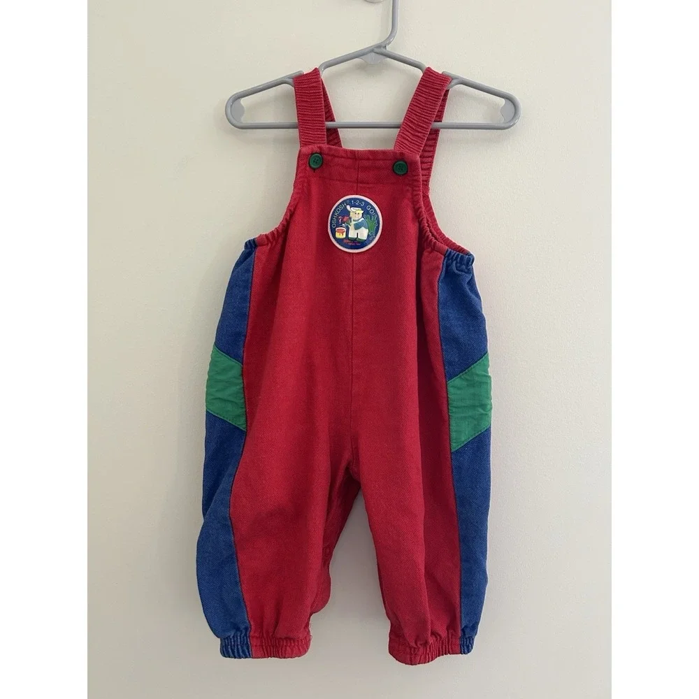 Vintage 80s/90s Oshkosh B'gosh 1-2-3 Go Overalls Size 12 Months USA
